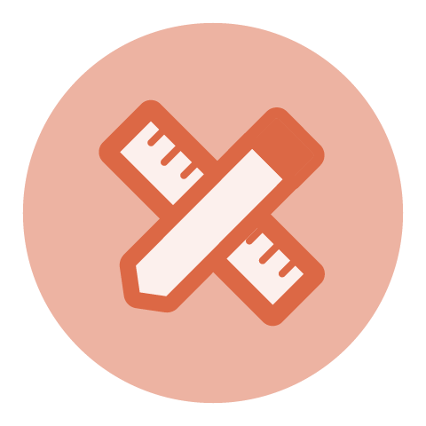 Pencil and ruler icon